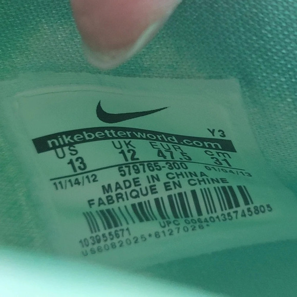 Nike Air Max LeBron 10 low Easter Crystal mint green size 13 Mens - Picture 8 of 8